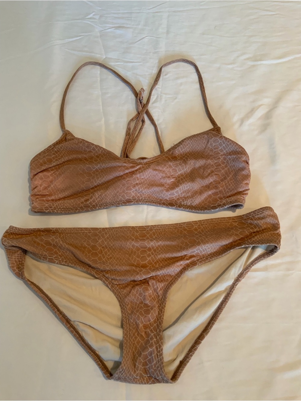 Women’s Brown Textured Bikini Set